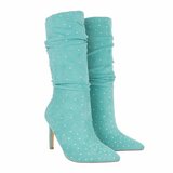 Licht groene suede halfhoge laars Eunice_