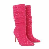 Fuchsia suede halfhoge laars Eunice_