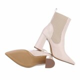 Beige high heel lak enkellaarsje Femke_