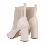 Beige high heel lak enkellaarsje Femke_