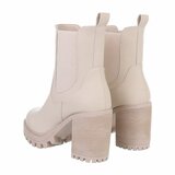 Beige high heel enkellaarsje Nieke_