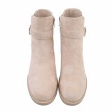 Beige suede enkellaarsje Helma_