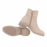 Beige suede enkellaarsje Helma_