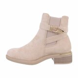 Beige suede enkellaarsje Helma_