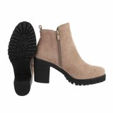 Beige daimen high heel enkellaarsje Arischa_