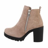 Beige daimen high heel enkellaarsje Arischa_