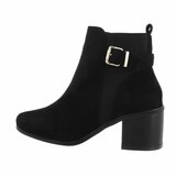 Zwart suede high heel enkellaarsje Silviane_