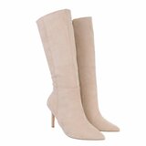 Beige suede halfhoge laars Laetitia_