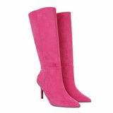 Fuchsia suede halfhoge laars Laetitia_