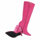 Fuchsia suede halfhoge laars Laetitia_