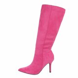 Fuchsia suede halfhoge laars Laetitia_