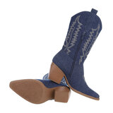 Donker blauw  biker-western enkellaarsje Aranya_