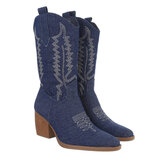 Donker blauw  biker-western enkellaarsje Aranya_