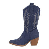 Donker blauw  biker-western enkellaarsje Aranya_