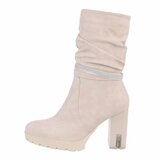 Beige suede high heel enkellaarsje Arevik_