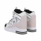 Hoge wit-zwarte mixed  sneaker Helga_