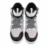 Hoge wit-zwarte mixed  sneaker Helga_