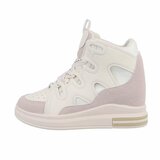 Hoge beige mixed  sneaker Helga_