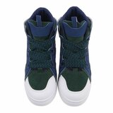 Hoge blauw-groene mixed  sneaker Helga_