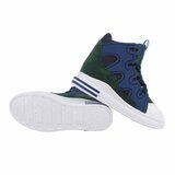 Hoge blauw-groene mixed  sneaker Helga_