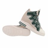 Hoge groen-beige mixed  sneaker Helga_