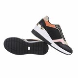 Lage zwarte mix sneaker Ellen_