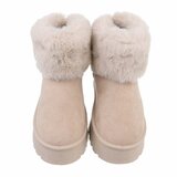 Beige korte suede winterboot Marianne  _