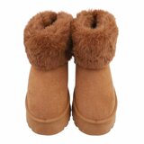 Camelkleurige korte suede winterboot Marianne_