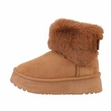 Camelkleurige korte suede winterboot Marianne_