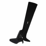 Zwarte suede overknee laars Corine_