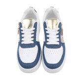 Lage blauwe mixed sneaker Doris_