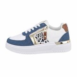 Lage blauwe mixed sneaker Doris_