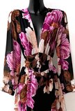 Maxi robe longue rose mix motif fleur _