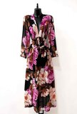 Maxi robe longue rose mix motif fleur _