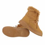 Camelkleurige korte suede winterboot Asuka_