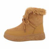 Camelkleurige korte suede winterboot Asuka_