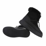 Zwarte korte suede winterboot Asuka_