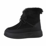 Zwarte korte suede winterboot Asuka_