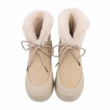 Beige korte suede winterboot Asuka_