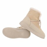 Beige korte suede winterboot Asuka_