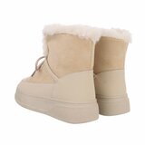 Beige korte suede winterboot Asuka_