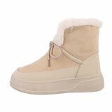 Beige korte suede winterboot Asuka_