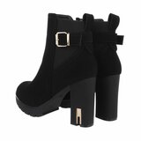 Zwart suede high heel enkellaarsje Claudine_