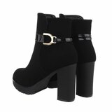 Zwart suede high heel enkellaarsje Fadila_