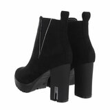 Zwart suede high heel enkellaarsje Laila_