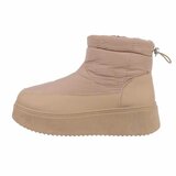 Kaki bruine korte winterboot Atusa_