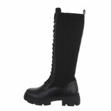 Zwarte mixed sock boot Irena._