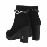 Zwart suede high heel enkellaarsje Ayella_