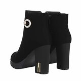 Zwart suede high heel enkellaarsje Akira_