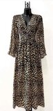 Sierlijke mixed maxi jurk met leopard motief_